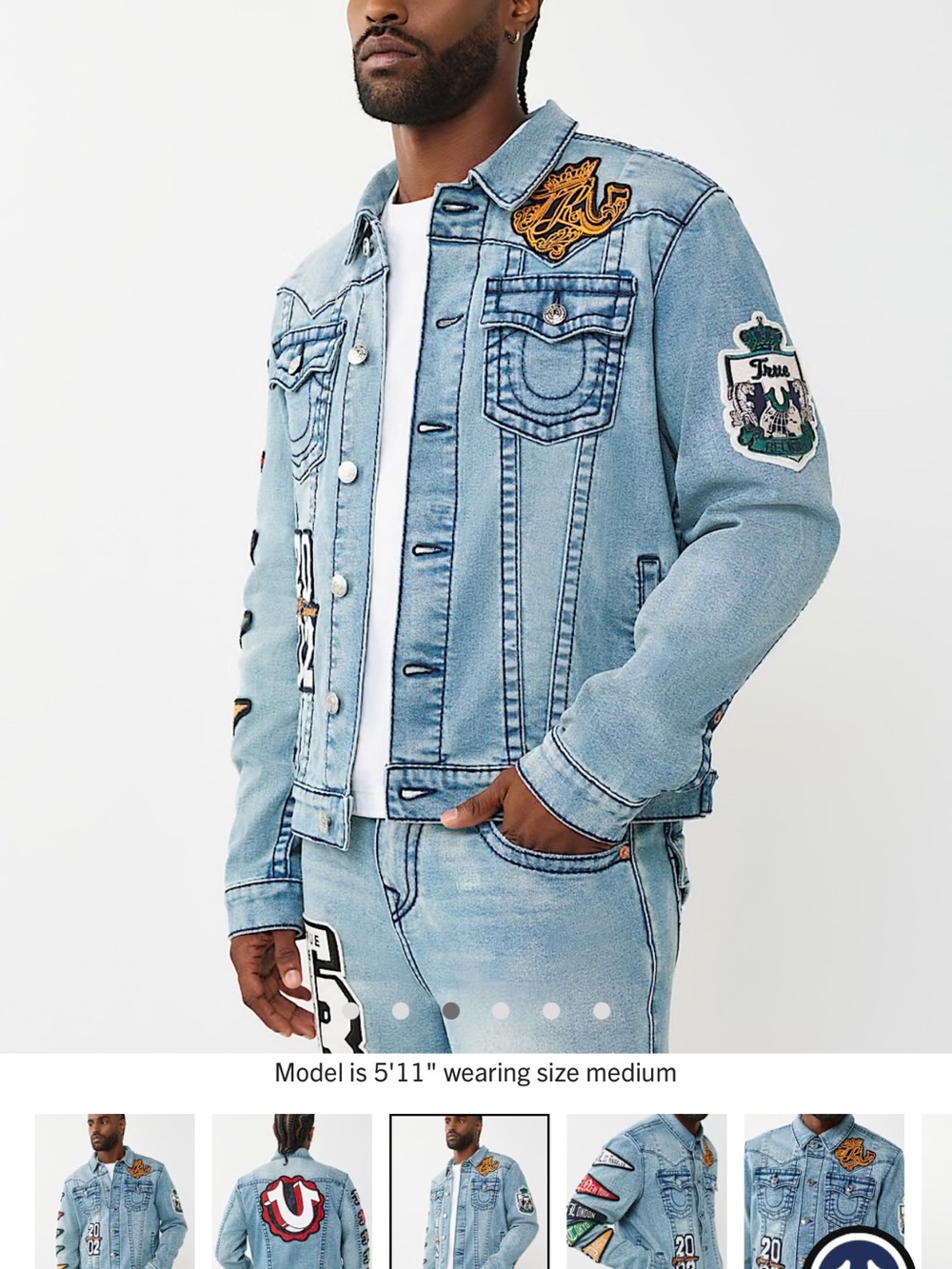 Jimmy Varsity Patch Big T Denim Jacket - Picture 3 of 10